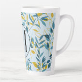 Tasse Latte Lettre M or bleu marine Feuille moderne (Droite)