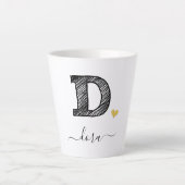 Tasse Latte LETTRE MONOGRAPHIQUE D RÉtro D, BOUGIE EN DERNIÈRE (Devant)