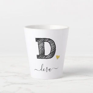 Tasse Latte LETTRE MONOGRAPHIQUE D RÉtro D, BOUGIE EN DERNIÈRE