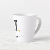Tasse Latte LETTRE MONOGRAPHIQUE D'ÉCRAN RÉtro J (Angle droit)