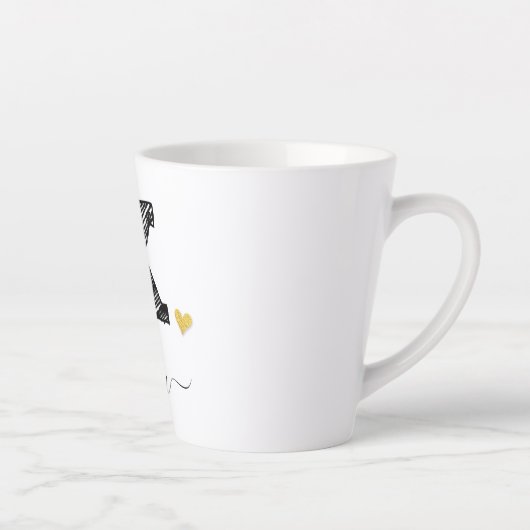 Tasse Latte LETTRE MONOGRAPHIQUE D'ÉCRAN RÉtro K, BOUGIE EN La (Droite)