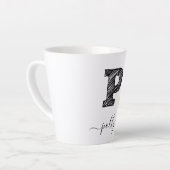 Tasse Latte LETTRE MONOGRAPHIQUE D'ÉCRAN RÉtro P, BOUGIE EN LA (Angle gauche)