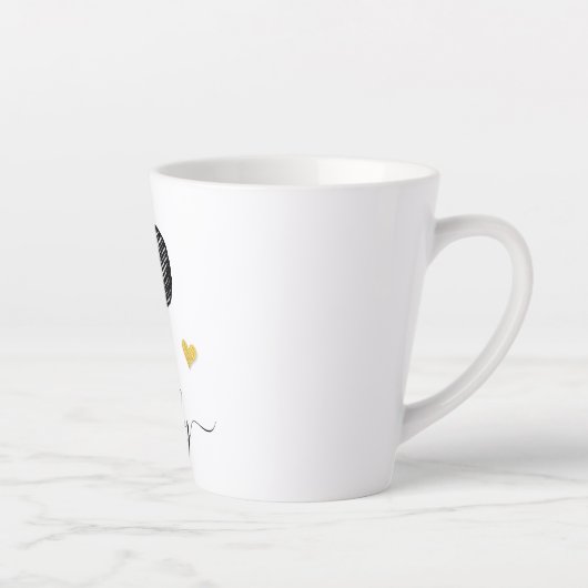 Tasse Latte LETTRE MONOGRAPHIQUE D'ÉCRAN RÉtro P, BOUGIE EN LA (Droite)
