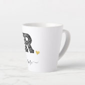 Tasse Latte LETTRE MONOGRAPHIQUE D'ÉCRAN RÉtro R (Angle droit)