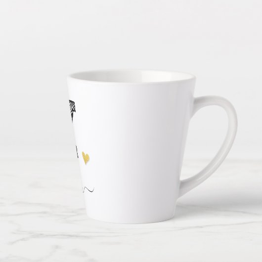 Tasse Latte LETTRE MONOGRAPHIQUE D'ÉCRAN RÉtro Y, TÊTE (Droite)