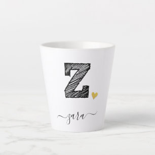 Tasse Latte LETTRE MONOGRAPHIQUE D'ÉCRAN RÉtro Z, BOUGIE EN 