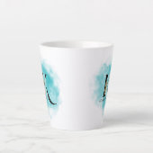 Tasse Latte LETTRE MONOGRAPHIQUE K Turquoise or Flower (Devant)