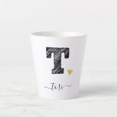 Tasse Latte LETTRE MONOGRAPHIQUE T RÉtro, TÊTE (Devant)