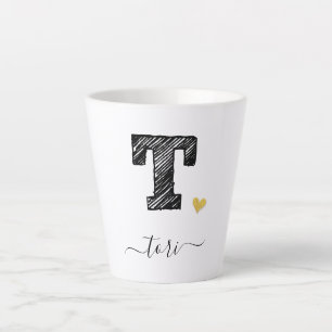 Tasse Latte LETTRE MONOGRAPHIQUE T RÉtro, TÊTE