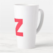 Tasse Latte LETTRE MONOMOMOGÉE Rouge INITIALE PROPRE Nom (Angle droit)