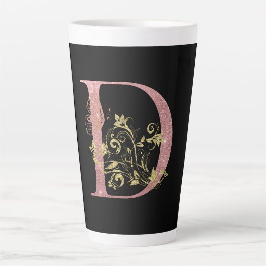 Tasse Latte Lettre Parties scintillant rose D (Devant)