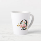 Tasse Latte Lettre Q (Angle droit)