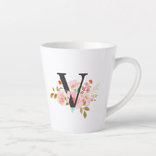 Tasse Latte Lettre V