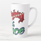 Tasse Latte Lettres rouges rétro Noël, Naughty ou Nice (Droite)