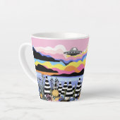Tasse Latte Lever de soleil avec OVNI (Angle gauche)