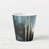 Tasse Latte Lever du soleil à travers Icicles hiver Photograph (Devant)