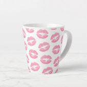 Tasse Latte Lèvres Roses, Baiser, Baguette à lèvres, Votre Nom (Angle droit)