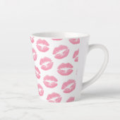 Tasse Latte Lèvres Roses, Baiser, Baguette à lèvres, Votre Nom (Droite)