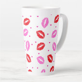 Tasse Latte Lèvres roses et rouges et coeurs en céramique Latt (Angle droit)