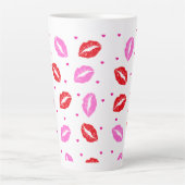 Tasse Latte Lèvres roses et rouges et coeurs en céramique Latt (Devant)