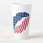 Tasse Latte Lèvres rouges et bleues (Devant)