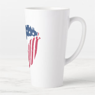 Tasse Latte Lèvres rouges et bleues