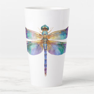 Tasse Latte Libellule Colorée – Art de la Nature Iridescente