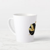 Tasse Latte libellule d'or en cercle noir (Angle gauche)