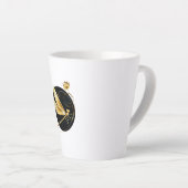 Tasse Latte libellule d'or en cercle noir (Angle droit)