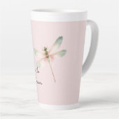 Tasse Latte Libellule rose blanche menthe (Angle droit)