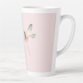 Tasse Latte Libellule rose blanche menthe (Droite)