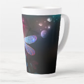 Tasse Latte libellule rouge brillante (Angle droit)