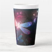 Tasse Latte libellule rouge brillante (Devant)