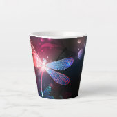 Tasse Latte libellule rouge brillante (Devant)