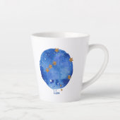 Tasse Latte Librairie Aquarelle Nuit Ciel Constellation Zodiac (Droite)