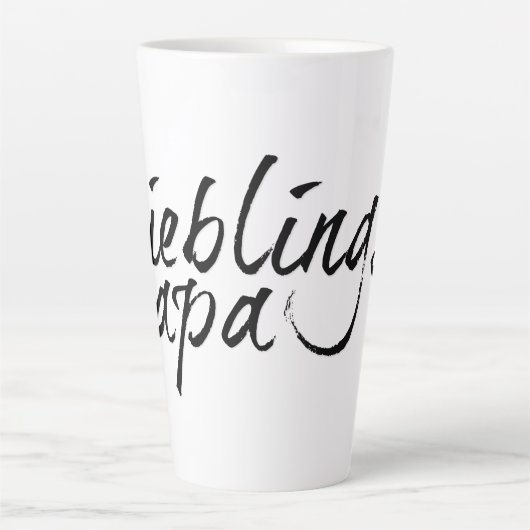 Tasse Latte Lieblingspapa - schwarzer Schriftzug 00001 (Devant)