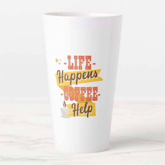 Tasse Latte Life Happee Coffee Help (Devant)