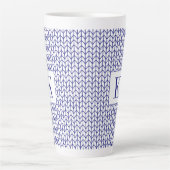 Tasse Latte LIGNE BLEUE KNIT Tall LatMug + Initial (Devant)