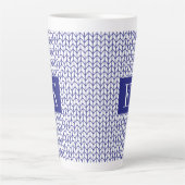 Tasse Latte LIGNE BLEUE KNIT Tall LatMug + Initiale II (Devant)