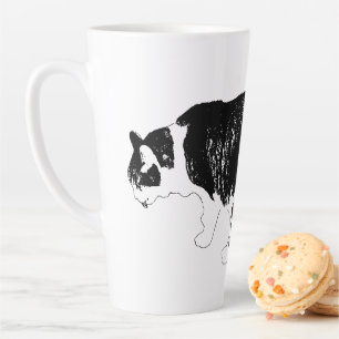 Tasse Latte Lignes audacieuses, réflexion silencieuse
