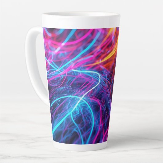 Tasse Latte Lignes de néon (Angle gauche)