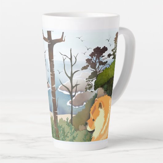 Tasse Latte LIL WEATHER Chow - Musique avec design des deux cô (Angle droit)