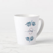 Tasse Latte Lilac Aquarelle Florale Monogramme (Angle droit)