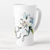 Tasse Latte Lily "Merci !" Slogan et nom modifiables (Angle droit)