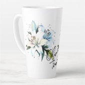 Tasse Latte Lily "Merci !" Slogan et nom modifiables (Angle gauche)
