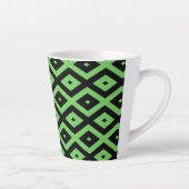 Tasse Latte Lime green and black diamond pattern (Droite)