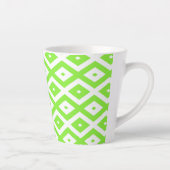 Tasse Latte Lime green and white diamond pattern (Droite)