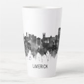 Tasse Latte Limerick Ireland Skyline BW (Devant)