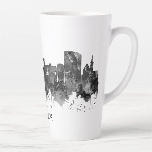Tasse Latte Limerick Ireland Skyline BW (Droite)