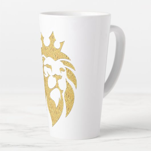 Tasse Latte Lion Avec Couronne - Style Or 1 (Angle droit)